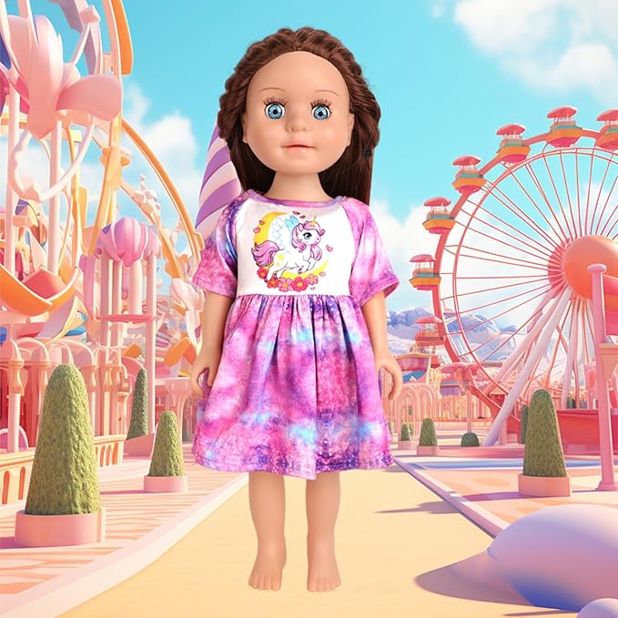 10 Sets of 18 Inch American Doll Clothes, Including 10 of Doll Clothing Dress Outfits for Gift Dolls, Birthday Gifts for Kids