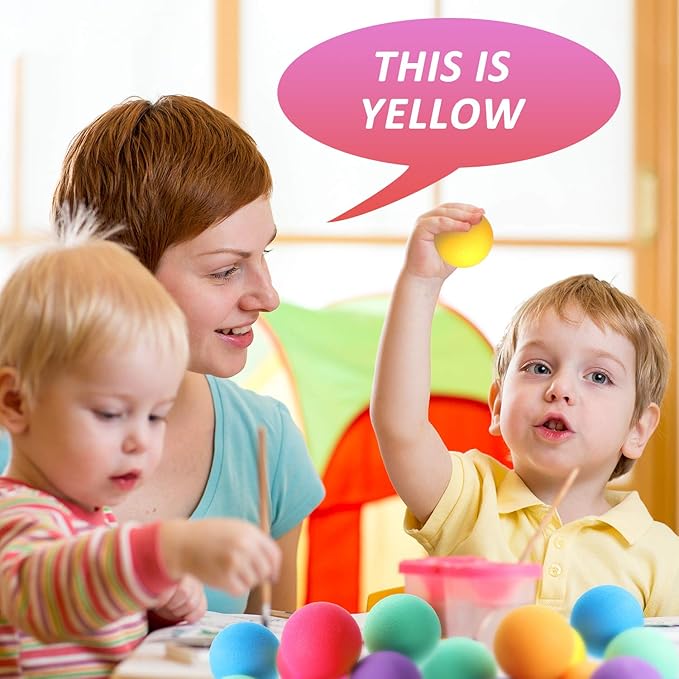 Gejoy 24 Pieces Soft Foam Balls Bulk Lightweight Mini Balls for Safe Indoor Toys Fun Assorted Colors Sponge Balls Birthday Party Favors Bag Gifts for Boys and Girls