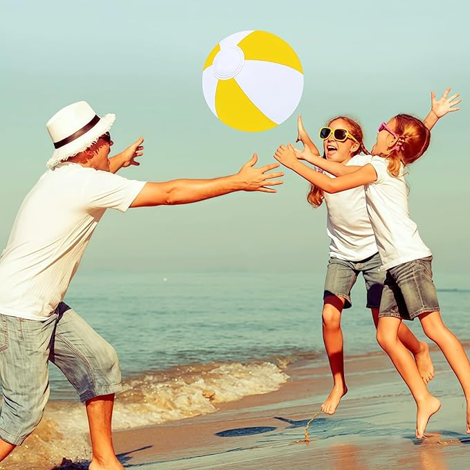 6 Pack Beach Balls, Large Inflatable Beach Balls Bulk, for Parties, Beach, Pools & Play