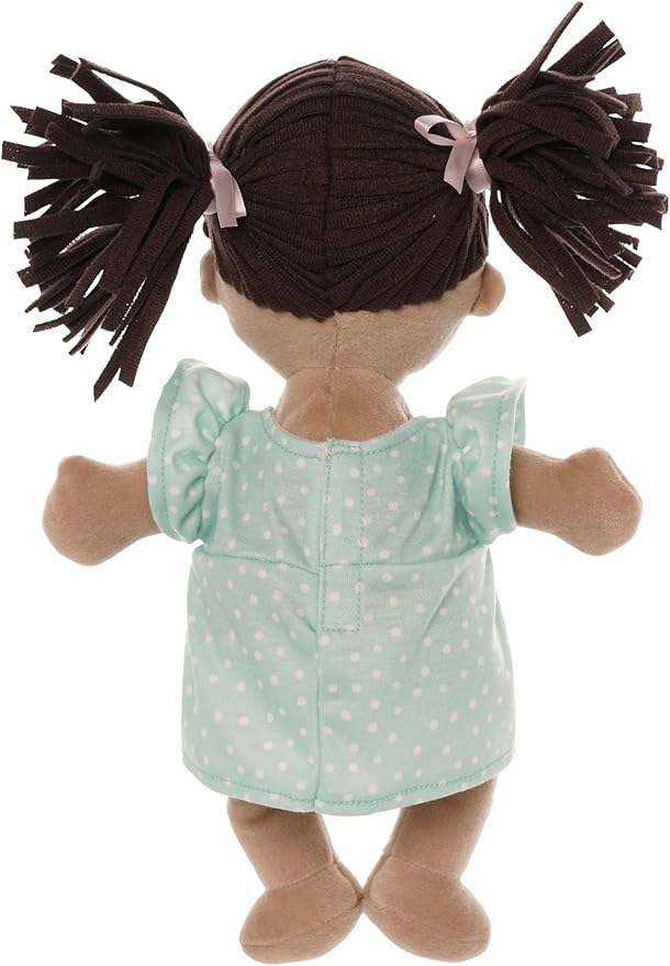 Love, Stella Soft Baby Doll for 1 + Year Old by Manhattan Toy - Beige with Brown Pigtails