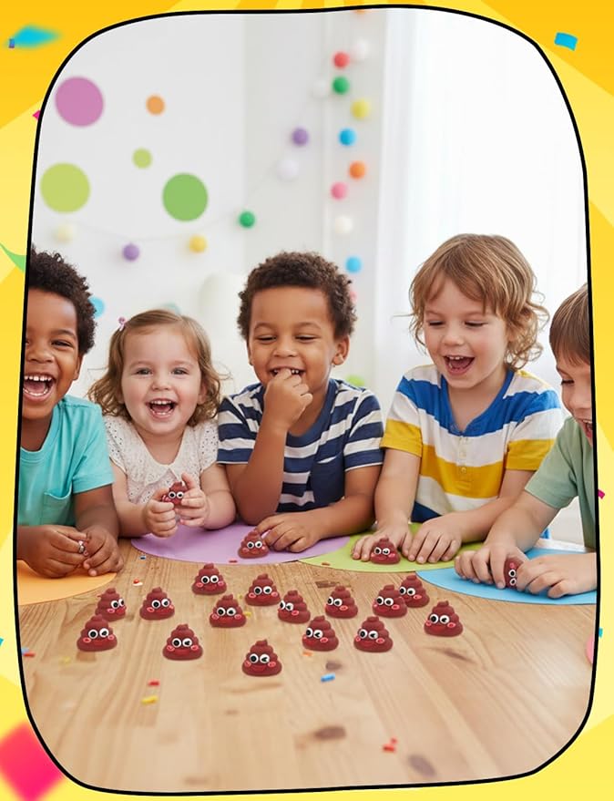 60Pcs Mini Poop Figures, Small Poop Figurines, Fake Poop Toys for Prank Hide Seek Goodie Party Supplies Gifts
