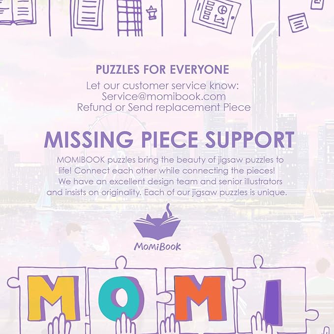 MOMIBOOK 1000 Piece Puzzle for Adults Jigsaw Puzzles of Lakeside Evening Breeze, Twinkle Laminate Painting Image Challenging Hard Impossible Puzzle Unique Funny Party Christmas Birthday Gifts