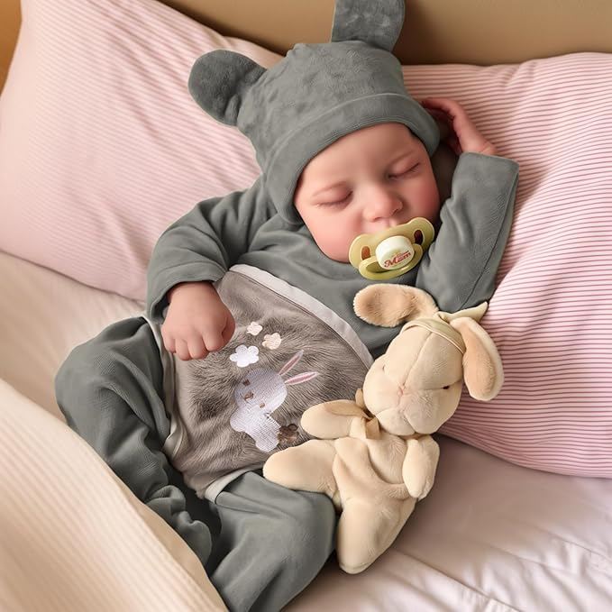 JIZHI Reborn Baby Dolls Boy - 20 Inch Cute Soft Realistic Newborn Baby Doll with Poseable Body, Real Life Baby Dolls with Accessories for 3+ Year Old Gifts, Pretend Play