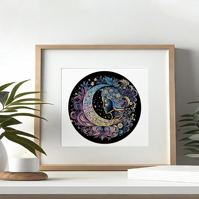 Wooden Puzzles for Adults, 200 Pieces Sun and Moon Uniquely Irregular Animal Shaped Wooden Jigsaw Puzzles, Creative Gift for Adults