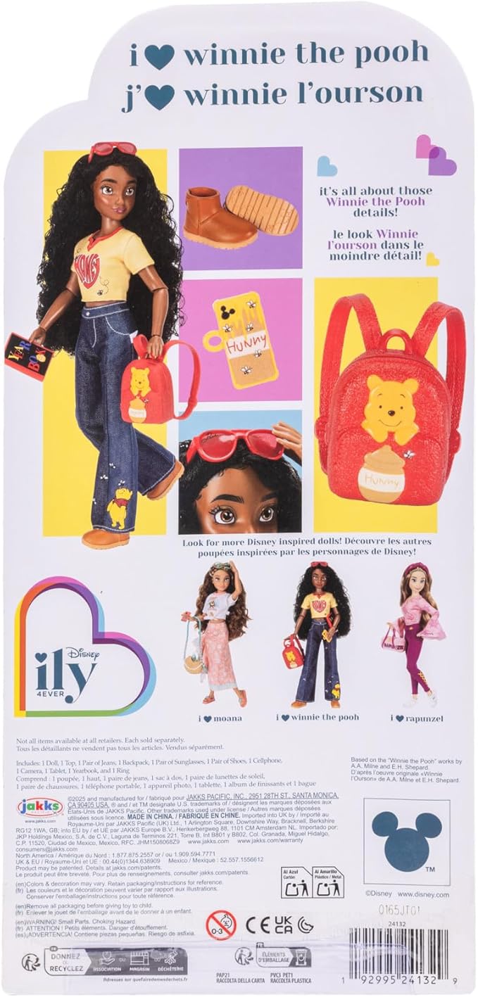 Disney ILY 4ever Fashion Dolls, Inspired by Winnie the Pooh 11.5" Tall with 13 Points of Articulation, Glittery Mickey Ring Included for You!