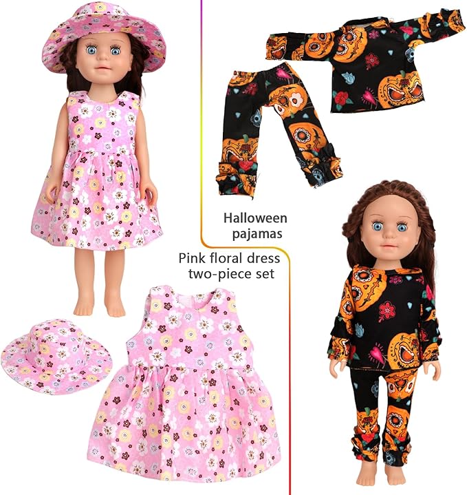 10 Sets of 18 Inch American Doll Clothes, Including 10 of Doll Clothing Dress Outfits for Gift Dolls, Birthday Gifts for Kids