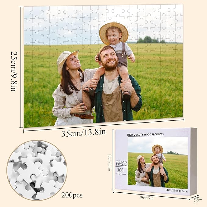 Custom Puzzle from Photos 200/300/500/1000 Pieces Personalized Puzzles for Family, Wedding, Chrisrmas, Gifts