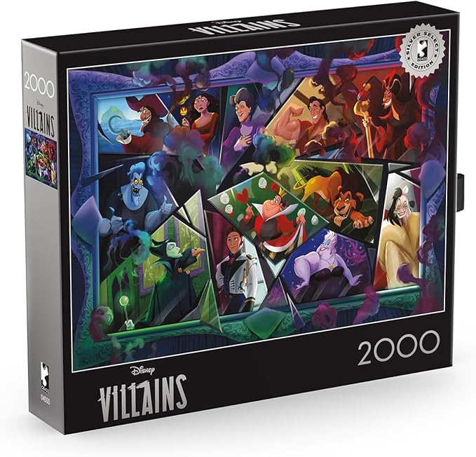 Ceaco – 2000 Piece Disney Silver Select Villains Jigsaw Puzzle – Relaxing and Fun Activity for Adults, Pieces