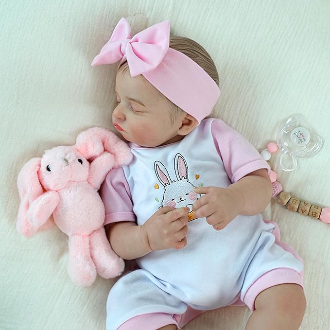 KSBD Realistic Reborn Baby Girl- 20 inch Full Vinyl Lifelike Newborn Baby Dolls, Realistic Real Life Baby Dolls Gift Set for Kids Age 3 +