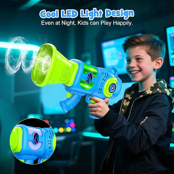 Fart Gun Toy for kids: Fart Blaster with Real Fog Rings, 2 Scents, 2 Sound Effects & Color-Changing Lights, Anti-Backflow Design for Boy, Girl, Funny Prank Gift for Easter Birthday and Party Fun
