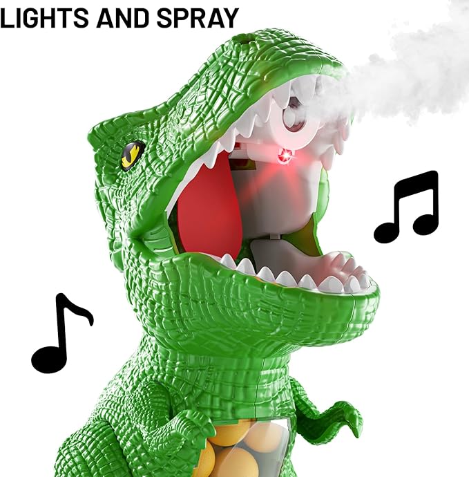 Moveable Dinosaur Shooting Toys for Kids 3-8 Years, Movable Shooting Target Toy with Air Pump Launcher, Interactive Competition Game Gift for Boys and Girls Ages 3 4 5 6 7 8 Years Old