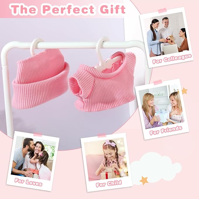 Doll Clothes for Labubu 17cm 6-Piece Tennis Sports Set for Big into Energy & Have a Seat & Exciting Macaron Series Dolls, for 17cm Dolls Accessories (Pink)