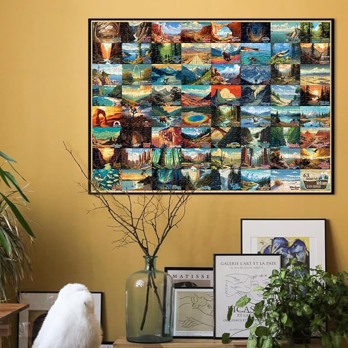 SHOXREM 1000 Pieces National Parks Jigsaw Puzzle - Vintage National Parks Puzzle for Adults, Perfect for Nature Lovers