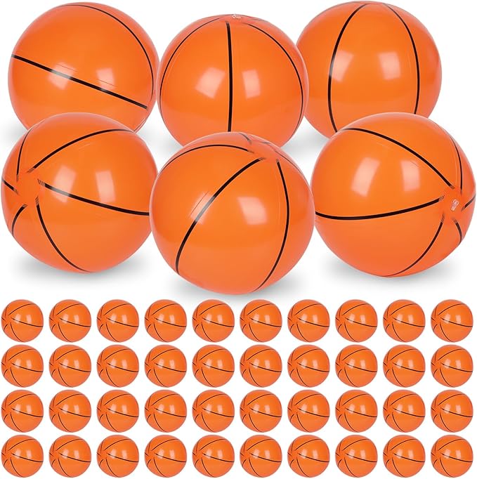 Mototo 50 Pack Inflatable Beach Balls 16 Inch Giant Blow up Inflatable Balls Bulk for Summer Swimming Pool Beach Game Goodie Bag Super Bowl Theme Sport Event Birthday Party Favor