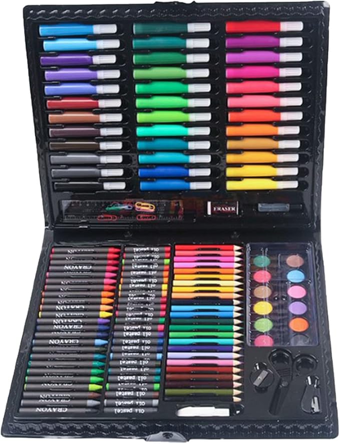 Srliya 150pcs Kids Art Kit, Bright Colorful Drawing Set, Quick Drying Washable Supplies for Calligraphy, Scrapbooking, ABS Material, Ideal Children, ABS, 30 x 25 x 6cm