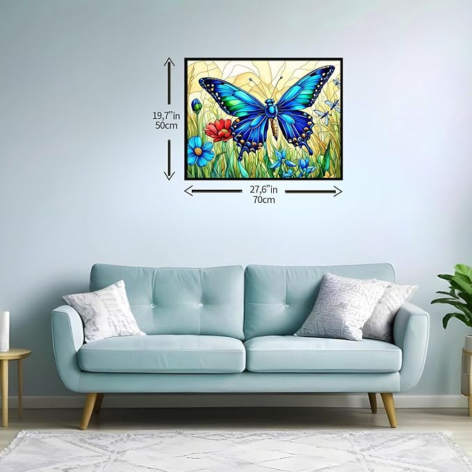 Butterfly Puzzles for Adults 1000 Pieces, Challenging Colorful Butterflies Jigsaw Puzzle Paper Art, Beautiful Funny Family Friends Game Night Difficult Jigsaw Game for Adult Gift (27.5 x 19.7)