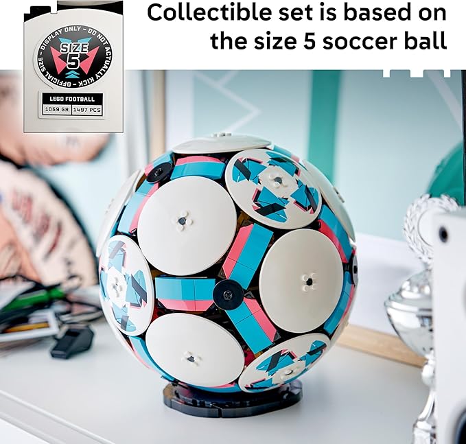 LEGO Editions Soccer Ball - Building Toy for Kids - Collectible Sports Decor for Boys & Girls, Ages 10+ - Includes Micro Stadium - Gift Idea for Birthdays - 43019
