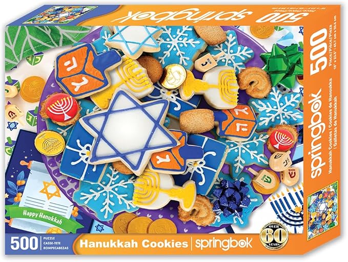 Springbok Hanukkah Cookies 500 Piece Jigsaw Puzzle for Adults and Family - Unique Cut Pieces - Made in USA