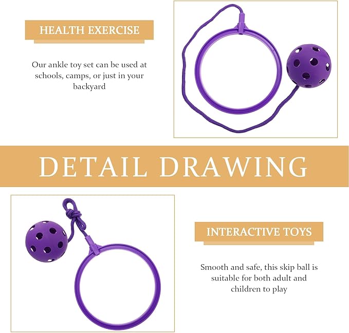 BESPORTBLE Ankle Skip Ball, Jump Ankle Ropes Skip and Jump Sports Swing for Girls Boys Gym Class Home Playground Exercising