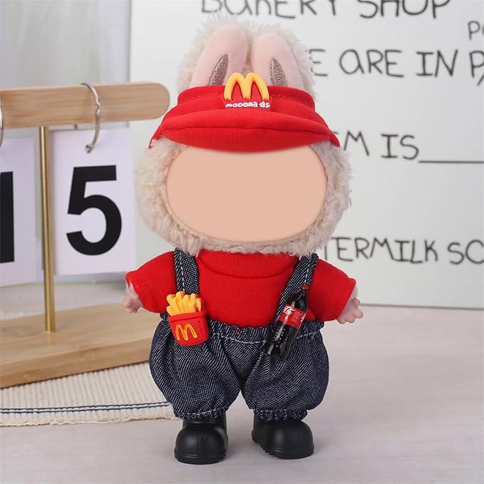 6 Pack Doll Clothes for LABUBU 17cm Doll, Exquisite Luxury Designer Outfits with Hats & Accessories, Cute Doll Clothing Set Suitable for Dress up Unique Style (No Dolls)