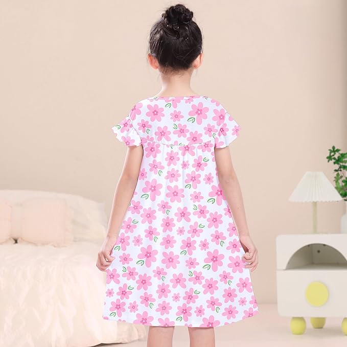 ICOSY Matching Doll & Girls Nightgowns Clothes Girls Pajamas Sleepwear Outfit for Kids and 18" Girl Doll