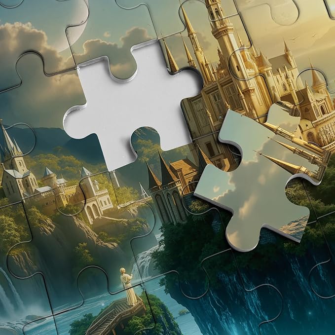 Fantasy Books Castle Puzzles for Adults 1000 Pieces Nature, Magic Pretty Landscape Butterfly Art Jigsaw Puzzles, Beautiful Flower Lake Scenic Puzzle