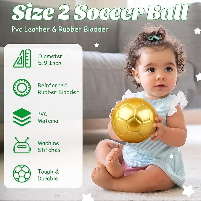 DLUGOPIS Sparkling Pink Toddler Soccer Ball - Mini, Age 3-8, Indoor/Outdoor, Small Size for Boys & Girls (Sparkling Pink, 1)