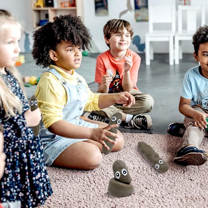 Novelty 3 Pack Funny Stretchy Sensory Stress Relief Poo Toys, Joke Tricky Fidget Anxiety Prank Poop Shape Autism Toy for Adults Teens Kids Party Favor