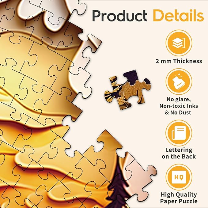 masseruon Round Puzzles for Adults 1000 Pieces-Naturelish Puzzle-26.6 * 26.6in Jigsaw Puzzles with HD Matte Finish-Hard Impossible Difficult Puzzle for Adult-Challenging Gift for Puzzle Lovers