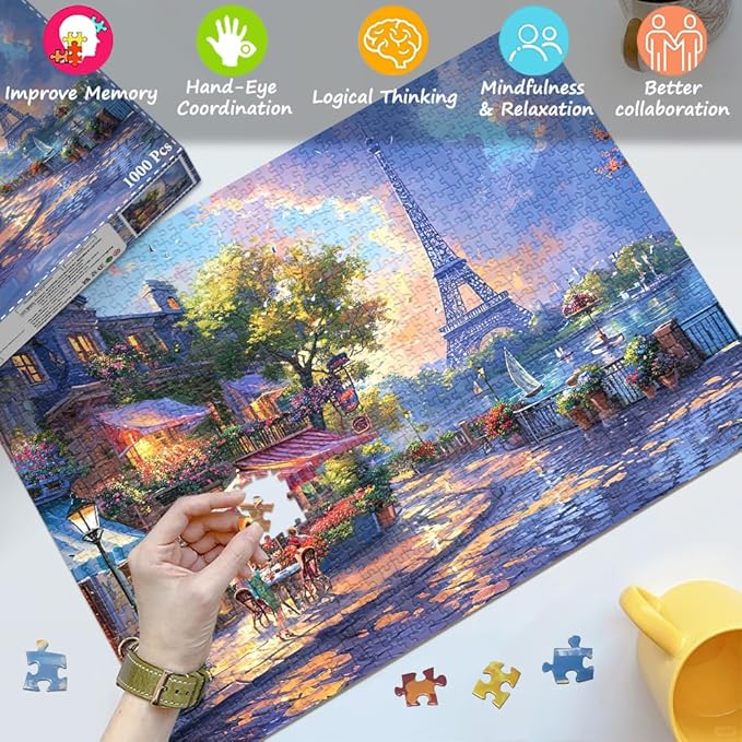 Jigsaw Puzzles for Adults 1000 Pieces, Interlock Perfectly No Dust, Impossible Difficult Hard Fun 1000 Piece Jigsaw Puzzles for Adults-1:1 Poster-Scenery Under The Tower