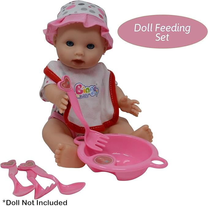 The New York Doll Collection Baby Doll Feeding & Caring Accessory Set in Zippered Carrying Case