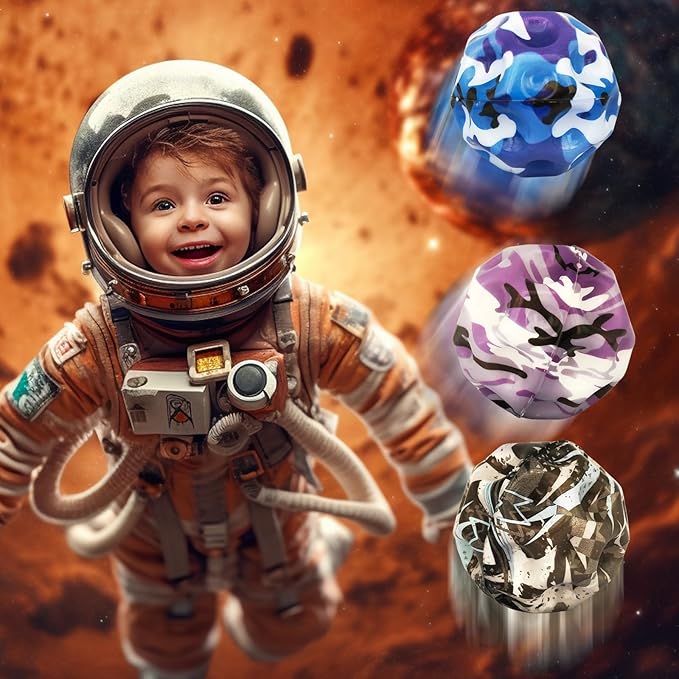 6 Pack Astro Jump Ball, Multicolored Spaceballs, Super High Bouncing Lightweight for Children, Bouncy Balls, Jumping Toy for Stress Relief