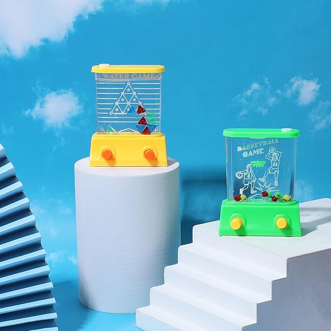 Gejoy 4 Pieces Water Games Handheld Easter Basket Stuffers for Kid Water Ring Toss Handheld Game Mini Retro Pastime Car Toys Fidget Autism Toys for Easter Children Boys Girls Birthday(Sport Style)
