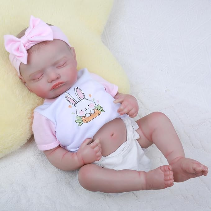 KSBD Realistic Reborn Baby Girl- 20 inch Full Vinyl Lifelike Newborn Baby Dolls, Realistic Real Life Baby Dolls Gift Set for Kids Age 3 +