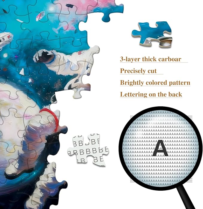 Puzzles for Adults 1024 Pieces Space Astronaut Galaxy Scene Jigsaw, with Letter Markings, HD Poster, No Dust, Jigsaw Puzzles Impossible Puzzle Family Decoration Giftfor Space Lovers