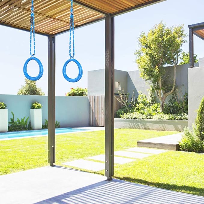 Dolibest 2 Pack of Ninja Gymnastic Rings,Monkey Ring Outdoor Backyard Ninja Accessories Set,Swing Bar Rings Obstacle Course for Training Equipment for Teens,1000LB Capacity
