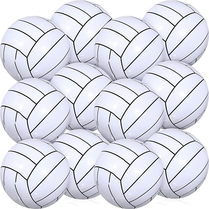 Chivao 12 Pack 16 Inch Volleyball Beach Ball Inflatable Beach Ball Giant Pool Toys Blow up Swimming Pool Water Toys for Summer Indoor Outdoor Water Games Themed Birthdays Party Favor