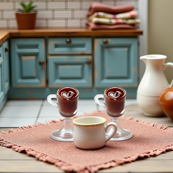 2 Pcs Miniature Coffee Cups Model Dollhouse Ornament Dollhouse Decoration Mini Decor Doll House Accessories Random Color Miniature Dollhouse Accessories