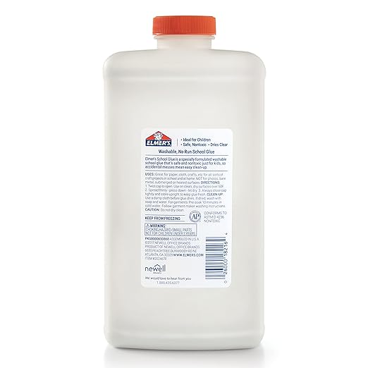 Elmer's Liquid School Glue, White, Washable, 32 Ounces - Great for Making Slime, Arts & Crafts, Back to School, #1 Teacher Brand