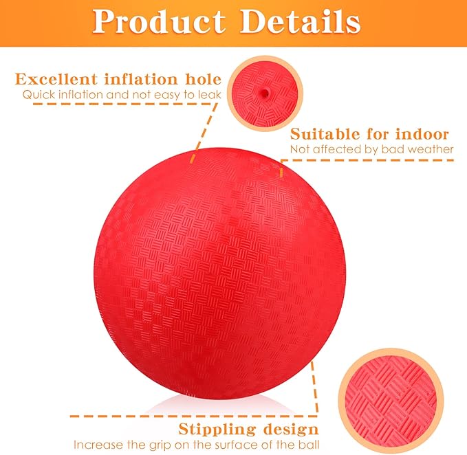 Yunsailing 24 Pack Dodgeballs Bulk 6 Inch Operation Christmas Playground Balls Rubber Bouncy Inflatable Kickball with Pump for Kids Adult Outdoor Handball Game Christian Donation Gift (Red)