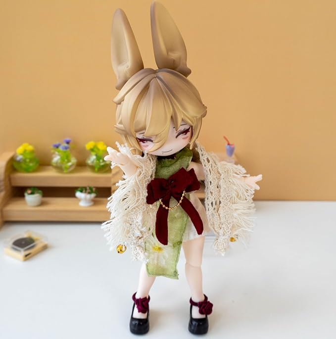 CALEMBOU BJD Blind Box, Jumping Moon Time Rabbits Series 16cm Ball Jointed Doll, Cute Dress Up Doll with Joints, Collection Action Figure Toys, Gift for Girls Boys (Jumping Moon Time-1pc)