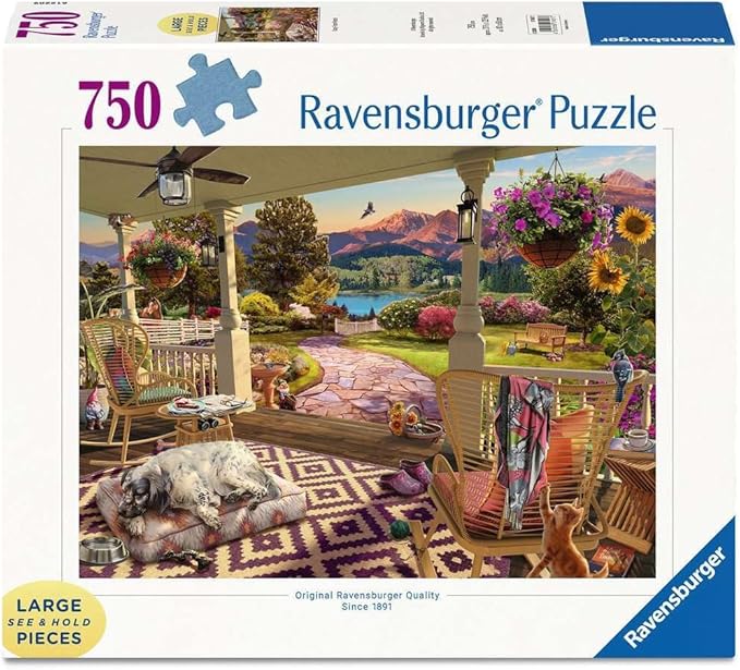 Ravensburger Cozy Front Porch 750 Piece Large Format Jigsaw Puzzle | Premium Quality | Unique Softclick Technology for an Enriching Experience