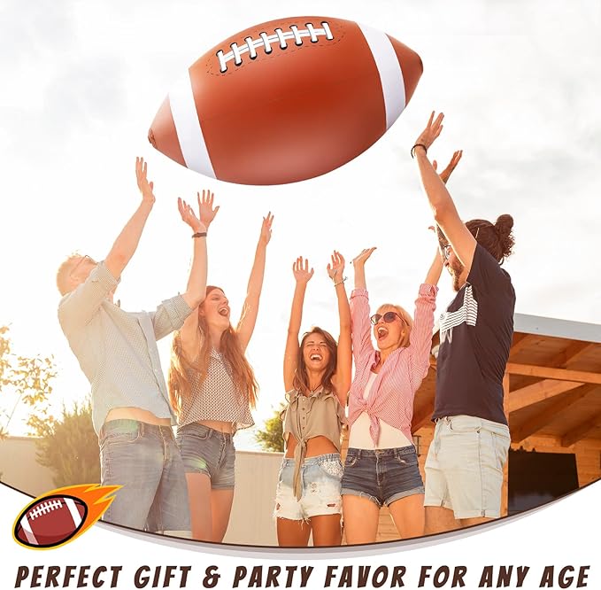 Lewtemi 2 Pcs 27 Inch Giant Inflatable Football for Gameday Party Favor Large Inflatable Sports Balls Jumbo Beach Balls for Football Birthday Christmas Party Decorations Outdoor Activity Gift