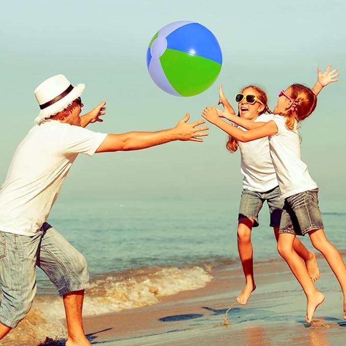 12" Beach Balls Bulk 12 Pack Inflatable Pool Ball for Kids Summer Water Games Party Supplies