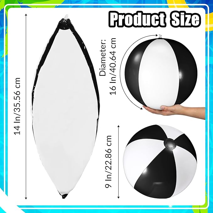 12 Pcs 16'' Beach Ball PVC Inflatable Ball Bulk Blow up Pool Balls for Swimming Pool Summer Hawaiian Tropical Theme Party Favors Decorations Favors Supplies