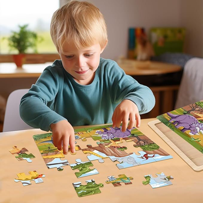 Puzzles for Kids Ages 4-6, 24 Pieces Wooden Puzzles for Toddler Toys for Boys 3-5 Children Jigsaw Puzzles for Kids Ages 4 5 6 7 8 Year Old Toys Boys Girls Gifts