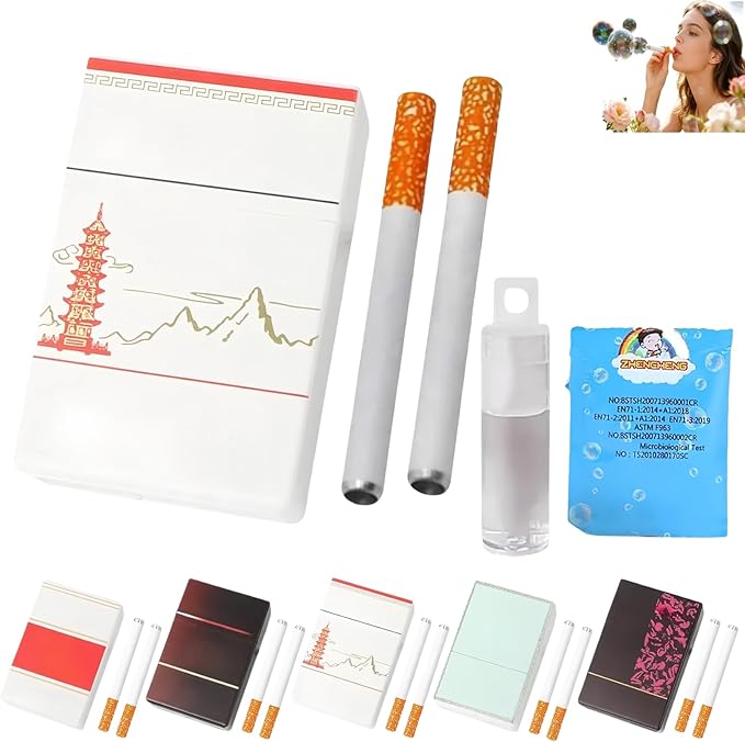 Novelty Bubble Blower Box Set,Stress Relief Toys that Blow Bubbles,Funny Mini Bubble Box Stick Toy for Men Women for Relaxation Fun Office Party Gift Idea (Style D)