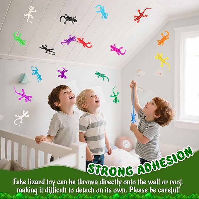60Pcs Stretchy Lizard, 12 Colors Goodie Bag Stuffers for Halloween Party, Lizard Toys for Teenagers to Funny, Rubber Lizards Toy for Parody Filler