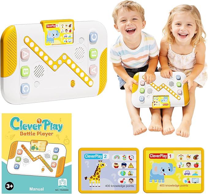 Educational Toys for Kids 3-6 Years Old, Interactive Quiz Battle Game with 800 Questions, 2-Player Learning Toy, Montessori Brain Training, Autism Sensory Speech Therapy Gift for Toddler Boys Girls