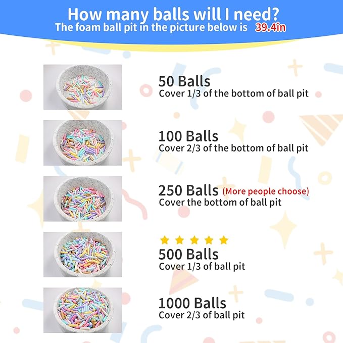 STARBOLO Ball Pit Balls for Toddlers - Pack of 50 Balls 5.12inches Crush Proof Plastic Toy Balls for Toddlers Ball Pits, Ball Pit Play Tent, Baby Pool Water Toys(Macaron 10 Colors)